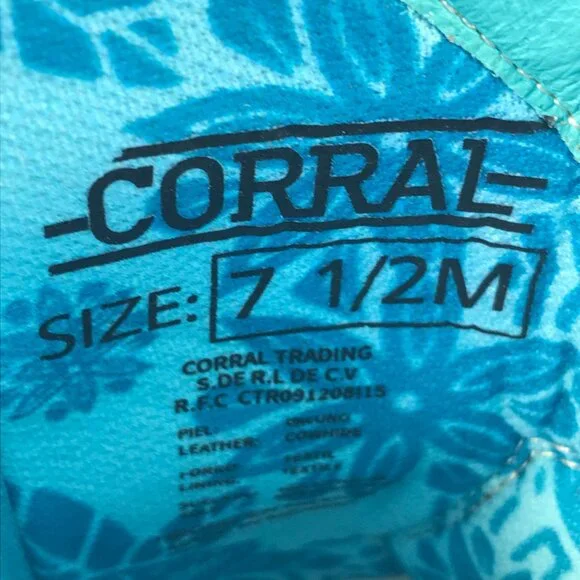 Corral Prickly Pear Cactus Womens Brown Leather Western Boots 7.5 M W5003 - Picture 8 of 13